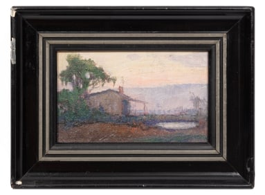 Knute Heldner, Swedish/Louisiana 1877-1952, ?Cabins?, oil on canvas board