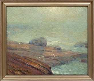 Knute Heldner, Swedish/Louisiana 1877-1952, ?Seascape with Seagulls?, oil on canvas