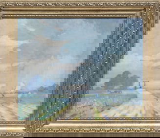 Clarence Millet, American/Louisiana 1897-1959, ?The Rain Cloud (Bridge on Bayou LaFourche)?, oil on