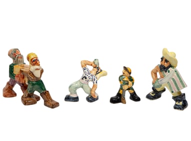 Four Shearwater Art Pottery Figures