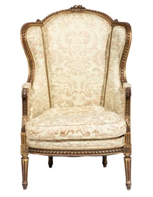 Louis XV-Style Carved Giltwood Bergere