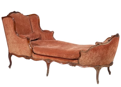 Louis XV-Style Carved Walnut Duchesse