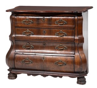 Dutch Inlaid Walnut Kettlebase Commode