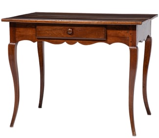French Provincial Carved Fruitwood Cabriole Work Table