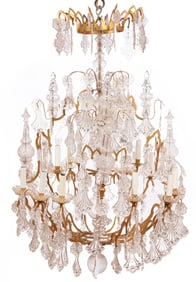 Louis XVI-Style Gilt Bronze and Crystal Chandelier
