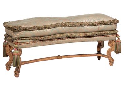 Italian-Style Parcel Gilt Demilune Bench