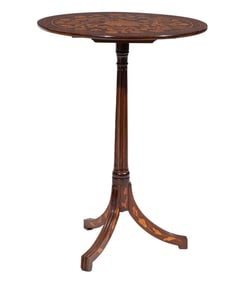 Dutch Marquetry Inlaid Mahogany Plant Stand