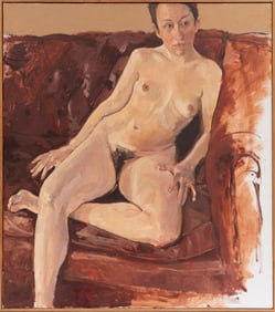 Jean Seidenberg, American/Louisiana 1930-2022, "Palma on the Chesterfield", oil on canvas