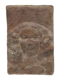 Jean Seidenberg, American/Louisiana 1930-2022, "Woman with Flowing Hair", bronze plaque