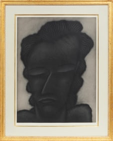 Robert Gordy, American/Louisiana 1933-1986, "Female Head", aquatint