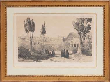 Edward Lear, British, 1812-1888, "Rome from the Convent of S.S. Giovanni e Paulo", lithograph, 1841,