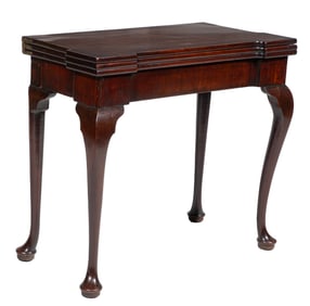 Georgian Carved Mahogany Triple-Flap Tea and Games Table