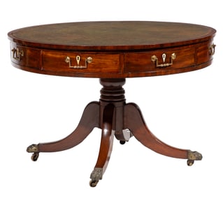 Georgian-Style Mahogany Rent/Drum table