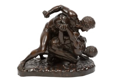 Bronze Figural Group of "The Wrestlers"