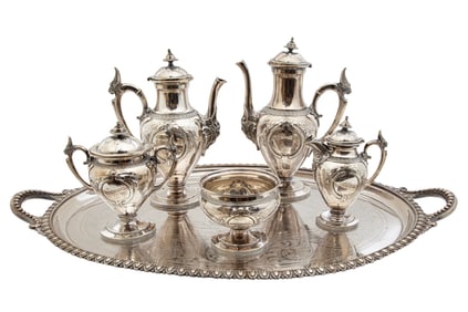 Governor Murphy J. Foster Coin Silver Presentation Tea Service
