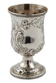 Charleston Coin Silver Repousse Goblet