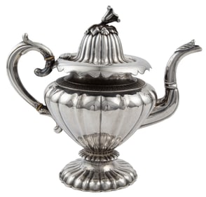 American Classical Coin Silver Teapot