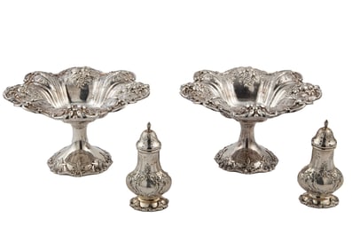 Pair of Reed & Barton "Francis I" Sterling Silver Compotes
