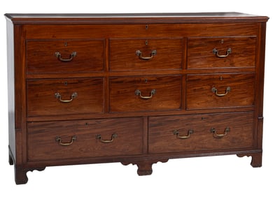 Regency Carved Mahogany Mule Chest