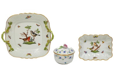Three Herend Porcelain Tablewares