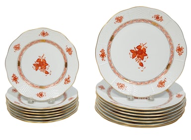 Herend Chinese Bouquet Porcelain Plates