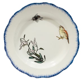 Félix Henri Bracquemond for Rousseau and Leveille Japonisme Soup Plate