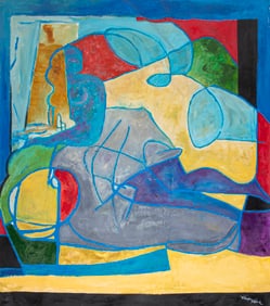 William Tolliver, American/Louisiana 1951-2000, ?Untitled: Abstract Nude?, oil on unstretched canvas