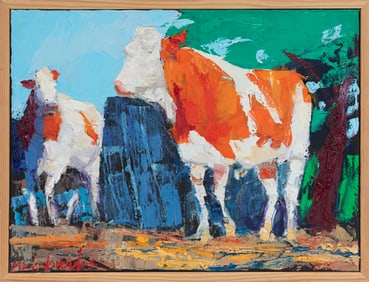 James Michalopoulos, American/Louisiana b. 1951, "Two for the Road", oil on canvas