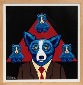 George Rodrigue, American/Louisiana 1944-2013, "Bears a Resemblance: Black", silkscreen