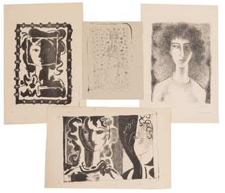 Andrew Bucci, American/Mississippi 1922-2014, "Figure", "Untitled: Figure", "Figures" and "Face", 4