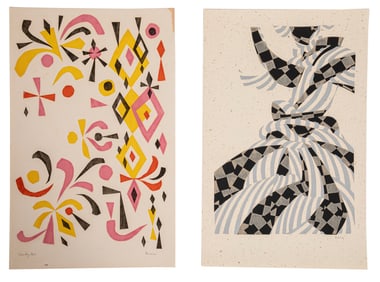 Andrew Bucci, American/Mississippi 1922-2014, "Candy Box" and "Abstract Composition", 2 silkscreens