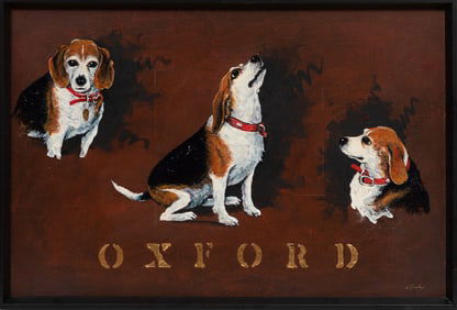 William Dunlap, American/Mississippi b. 1944, ?Oxford the Wonder Dog", polymer paint and gold leaf