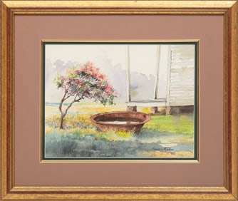 Robert Malcolm Rucker, American/Louisiana 1932-2001, "Sugar Kettle?, watercolor and graphite on