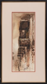 Robert Malcolm Rucker, American/Louisiana 1932-2001, ?Lacework Balcony in New Orleans?, watercolor