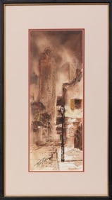 Robert Malcolm Rucker, American/Louisiana 1932-2001, ?New Orleans Street Lamp?, watercolor on board