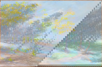 Don Wright, American/Louisiana 1938-2007, ?Lake Pontchartrain Landscape?, oil on canvas