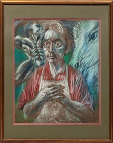 Noel Rockmore, American/Louisiana 1928-1995, ?Blue Busboy?, pastel on paper