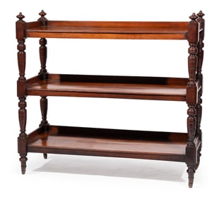 William IV Carved Mahogany Three Tier Trolley