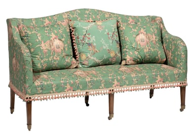 Georgian-Style Mahogany Camel Back Settee