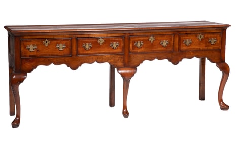 Queen Anne-Style Inlaid Fruitwood Welsh Dresser