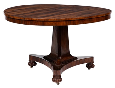 English Regency Carved Rosewood Tilt-Top Center Table