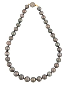 14 kt. Yellow Gold and Tahitian Pearl Necklace