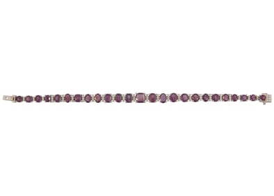 Platinum, Kashmir Sapphire and Diamond Bracelet
