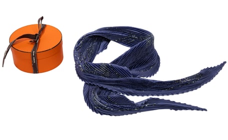 Hermès [Hermes] "Doigts de Fée" Silk Plissé Scarf in Original Box