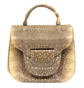 Nancy Gonzalez Lizard Top Handle Purse