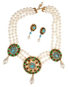 Vintage Chanel Baroque Pearl Necklace and Earrings, Fall/Winter 1993