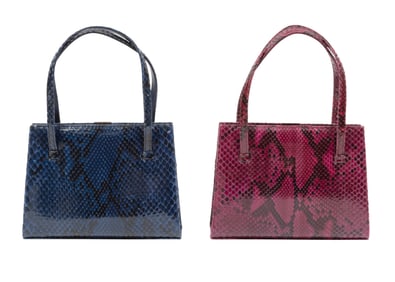 Two Lambertson Truex Python Top Handle Bags