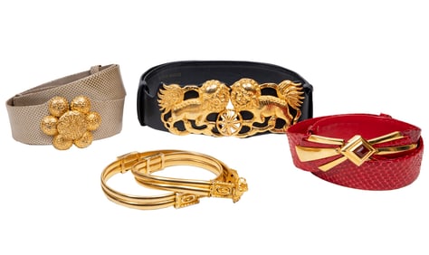 Four Vintage Judith Leiber Belts