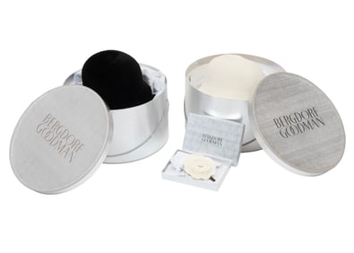 Two Vintage Chanel Hats and Camelia Hat Pin/Brooch from Bergdorf Goodman's