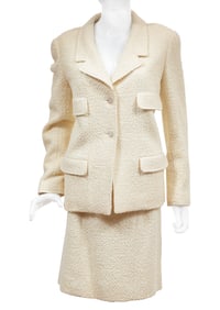 Vintage Chanel White Tweed Skirt Suit, Cruise 1998 | New with Tags